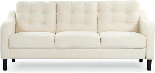 Couture Furniture Collection Nathaniel Cream Tufted 3-Seater Sofa