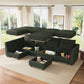 Modular Sectional Sleeper Sofa Green Couch L Shaped Sectional Sofa with Storage, Convertible Couches for Living Room - Green