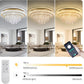 24 Inch Crystal Gold Ceiling-Light Flush Mount with Remote Control and APP, 3CCT Dimmable & Brightness Adjustable, Modern Crystal Raindrop Chandeliers for Bedroom Hallway Dinning Room Living Room