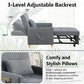 Sleeper Chair,Convertible Sleeper Sofa Chair,Pull Out Sleeper Chair with Adjustable Backrest,Multi-Functiona Lounge Chair for Living Room(Gray)