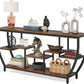 70.9 Inch Long Sofa Table with Shelves, Rustic Console Table with Storage, Industrial Entryway Table TV Stand, behind Couch Table Accent Tables for Living Room, Hallway, Foyer