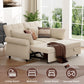 3 in 1 Sofa Bed, 61 Inch Convertible Pull Out Couch with Four Pillows, Loveseat Sleeper Sofa with Adjustable Backrest, Sofa Couches for Living Room, Bedroom, Apartment, Chenille Fabric, Beige