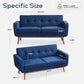 Living Room Set, Button Tufted Living Room Furniture Sets, Upholstered Modern Couch Set with Solid Frame, Sofa Set for Living Room (Dark Blue, 3 Piece Set-1*Loveseat+2*Chair)