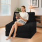 Folding Sofa Bed, Convertible Sleeper Chair Bed W/Dual-Pillow & Handle, Foldable Floor Sofa Lounge W/Back Support for Living Room, Bedroom, Apartment, Office, Single, Black