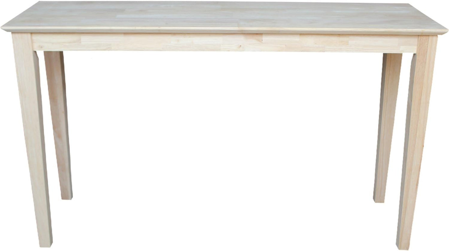 International Concepts 48" W Shaker Sofa Table and Tall Shaker Coffee Table, Unfinished