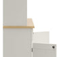 Buffet of Buffets Off-White Server with Hutch and Natural Wood Top
