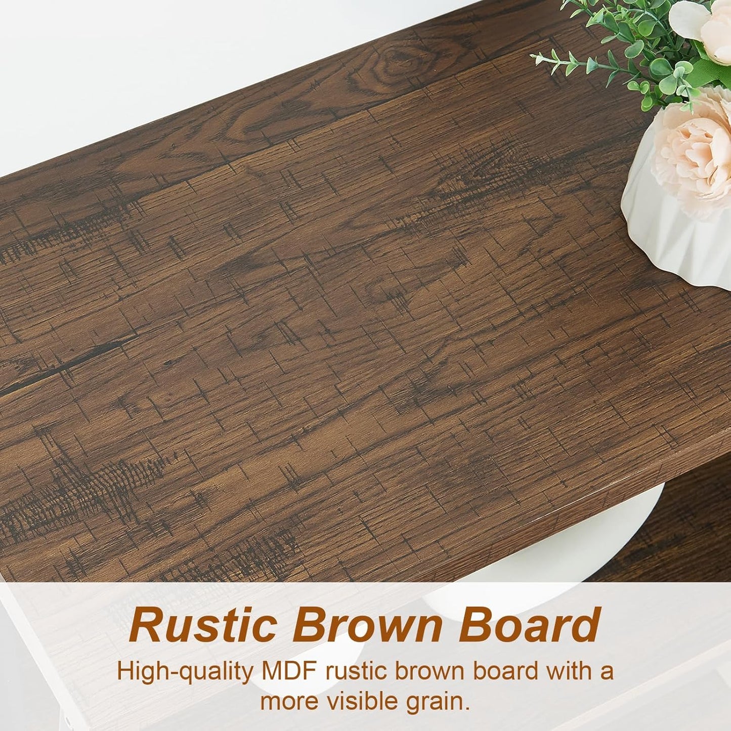 Console Table,Industrial Sofa Table with 3 Cubes,Entryway Table with Engineered Wood and Metal, Rustic 3 Tier Shelf for Hallway,Living Room,Brown,47 Inch