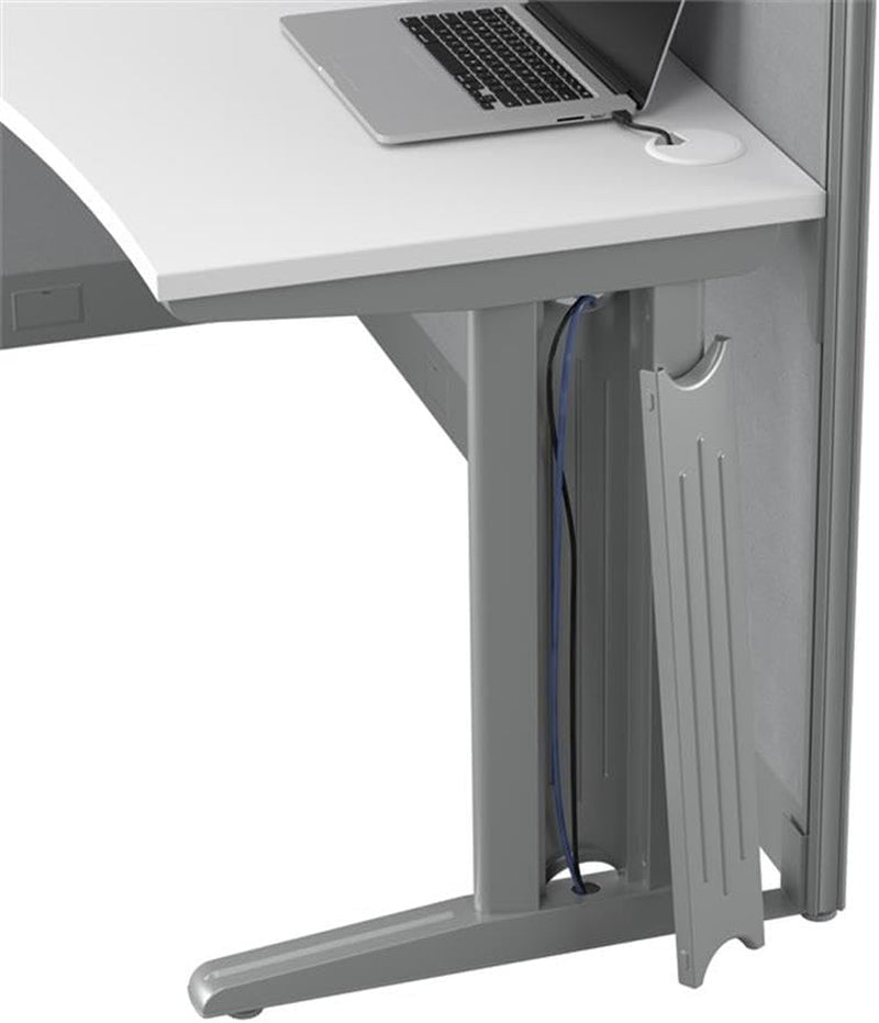 Bush Business Furniture Office in an Hour 2 Person L Shaped Cubicle Desks with Storage, Drawers, and Organizers in Pure White | Double Workstation Set with Privacy Panels for Commercial Workspace