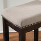 Harper Beige & Dark Walnut 24" Counter Stool, Beige/Dark Walnut (98325WAL-01-KD)