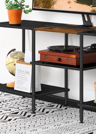 50-Inch Black Entertainment Center with Storage for 32 to 50-Inch TVs - Versatile Console Table for Living Room, Bedroom, and Office