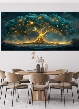 Canvas Wall Art - Tree of Life Design for Living Room and Home Office Decor, 24" x 48